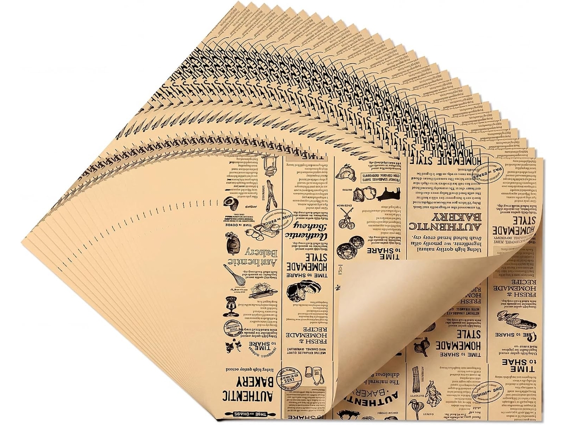50 Folhas Papel Antiaderente Retro