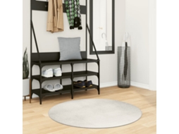 Vidaxl Tapete De Pelo Curto Iza Visual Escandinavo Ø 100 Cm Cor Creme
