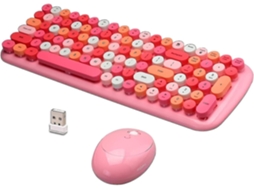 Combinação De Teclado E Mouse Sem Fio, Teclado Colorido De 2,4 Ghz Everley891