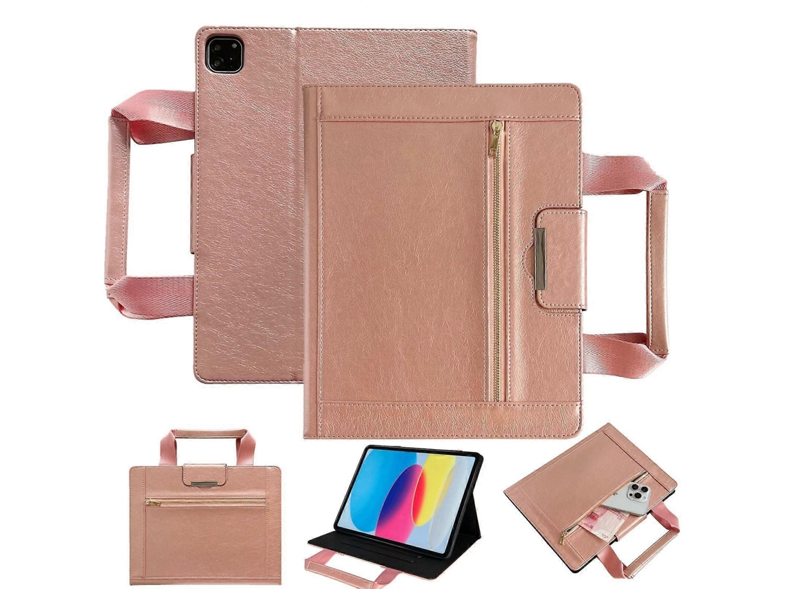 Capa de couro retrô Webake para tablet inteligente com fecho de zíper