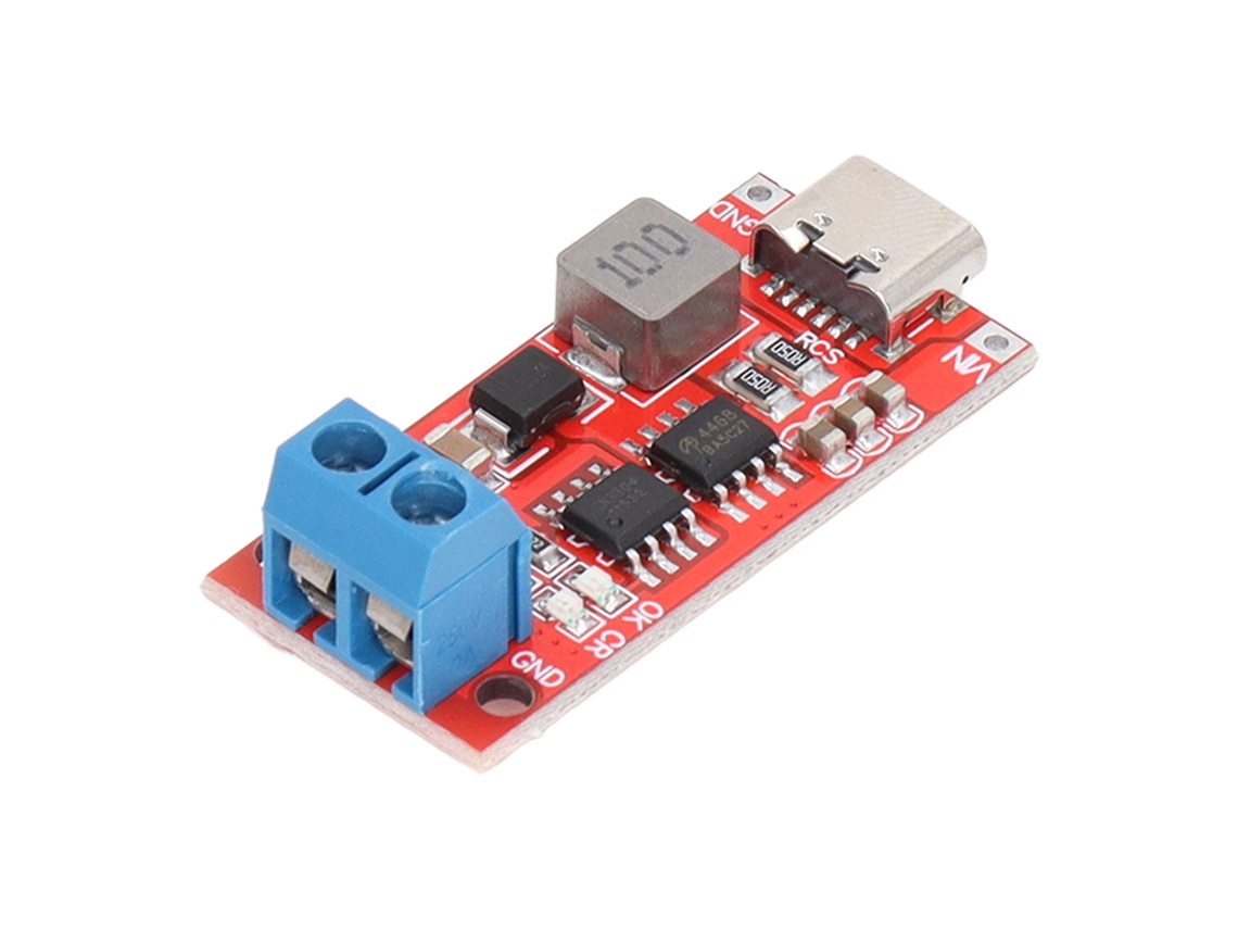 Módulo Carregador de Bateria de Lítio 3s Type C a 12,6v com Placa de Carga Boost