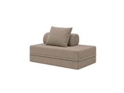 Sofá Modular 2 Lugares Convertível Veludo Regular Taupe SKOFFA