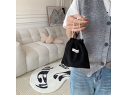Bolsa De Cosméticos De Veludo Cotelê Da Moda Espaçosa E Portátil Para Mulheres E Meninas, Preta SUNNY SPACES
