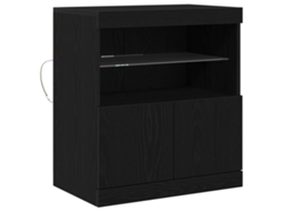 Conjunto 1 Aparador Led Vidaxl Preto Derivados De Madeira (60,5 X 37 X 67 Cm)