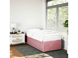 Vidaxl Estrutura de Cama 90x200 Cm Veludo Rosa