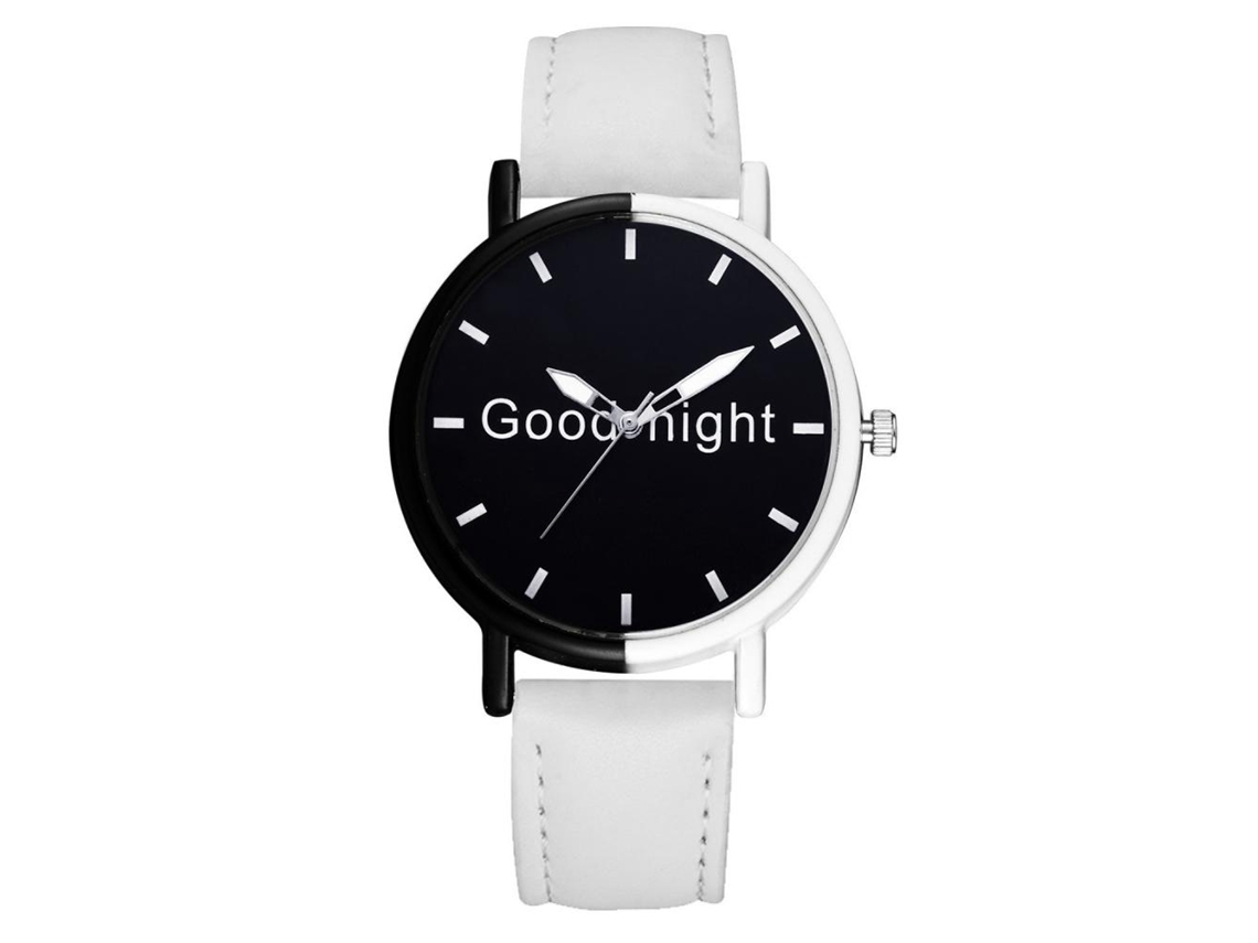 Reloj De Cuarzo Casual Gaiety Con Dial Redondo Y Correa De Pu Blanca