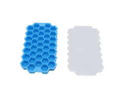 Forma De Gelo Silicone Flexível 37 Grelhas Com Tampa