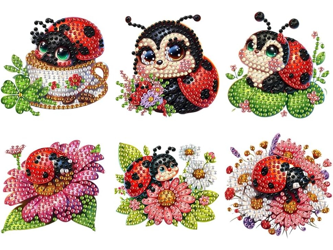 Frandek Ímãs De Geladeira, Conjunto De 6 Peças, Design De Joaninha Em Acrílico