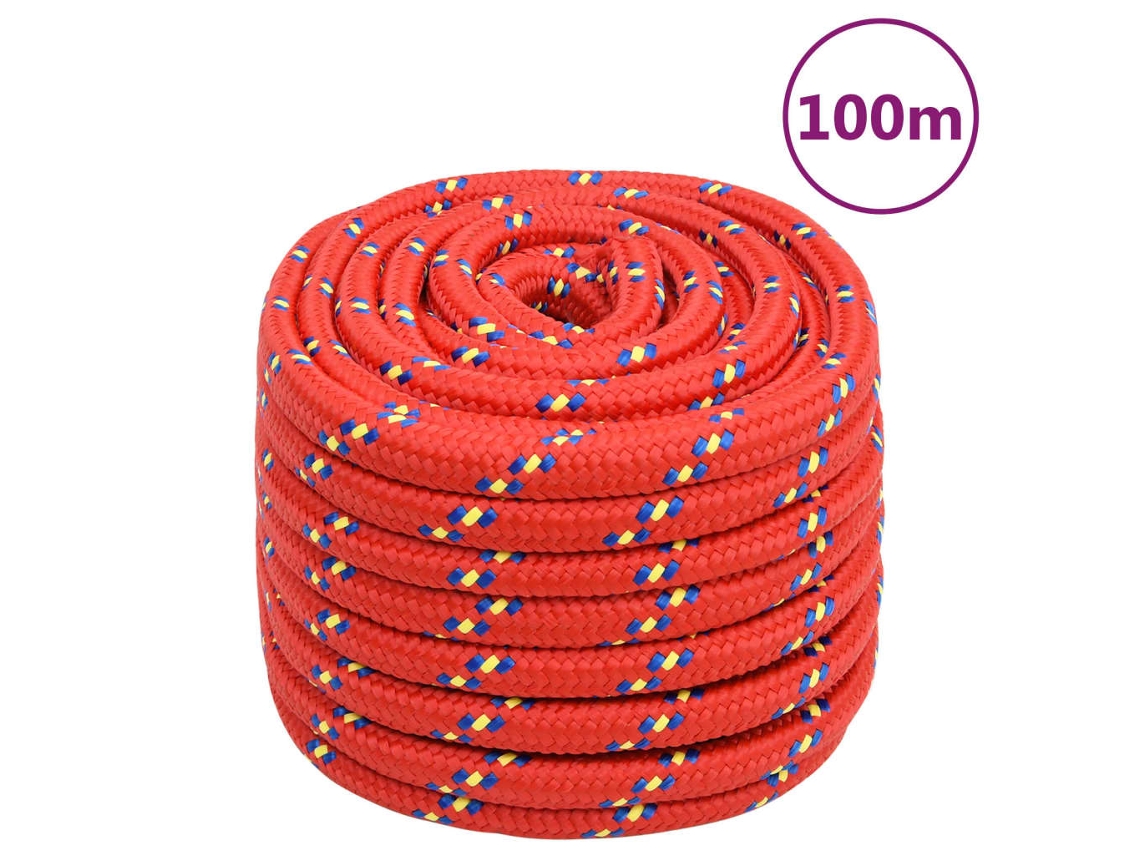 Vidaxl Corda De Barco 20 Mm 100 M Polipropileno Vermelho
