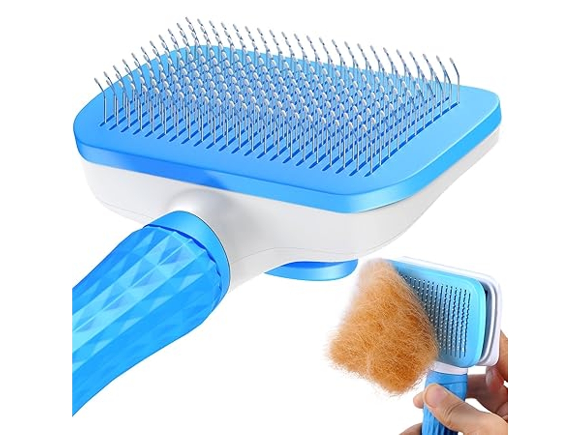 Escova para Animais de Estimação, Cães e Gatos Pelo Curto Longo, Limpeza de Pelo com um Único Toque, Profundo, Casa, Ergonômico, Nós STELASPLEN