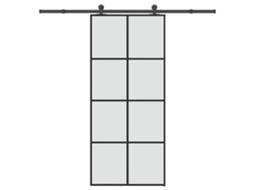 Vidaxl Porta Deslizante C/ Conj. Ferragens 90x205cm Vidro Esg/alumínio