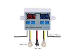 Yuru termostato digital dual com sondas à prova d'água para aquário, geladeira, aquecedor, refrigerador