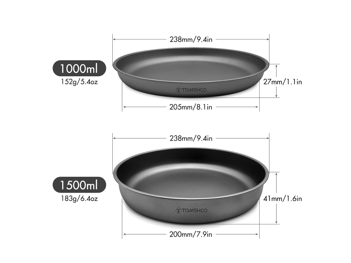 Panel de Titânio Leve 1000/1500ml para Camping