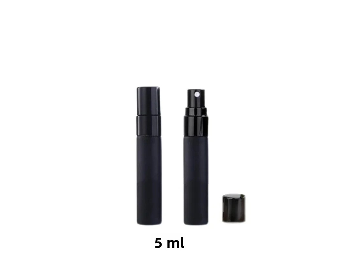 Frasco de Perfume Portátil de Luxo em Vidro, Preto Fosco. MDUG (10 X 5ml)