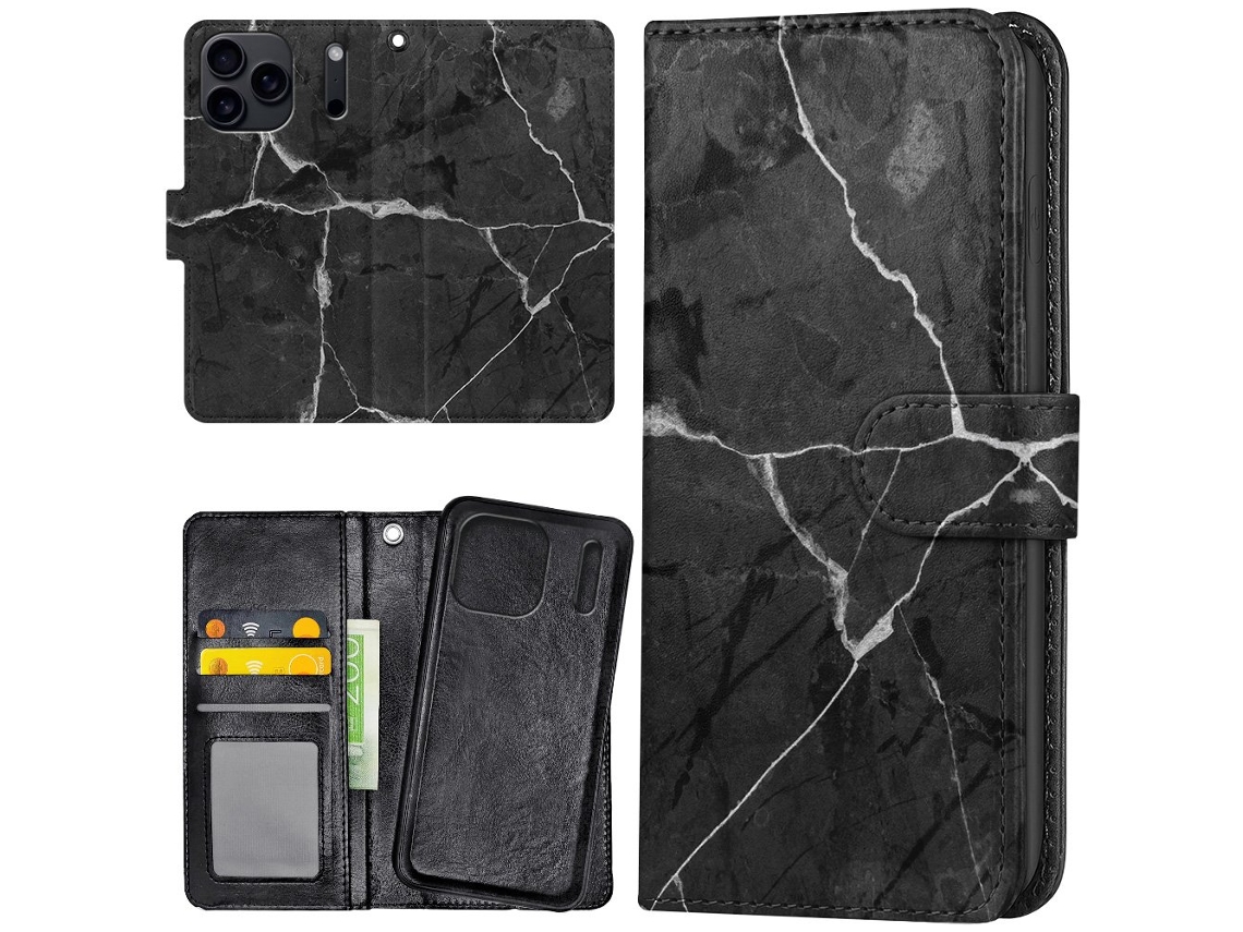 Capa Carteira/capa Com Estampa De Mármore Para Iphone 17 Pro