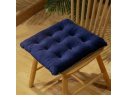 Cojin De Cadeira Quadrangular Azul Escuro 40x40cm Macio Peludo Quente Para Outono Inverno
