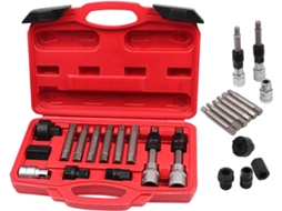 Kit para remoção do alternador, kit extrator ajustável, manual e chave.