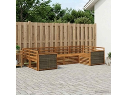 Vidaxl Conjunto De Sofás Para Exterior 6 Pcs Natural