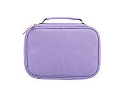 Estojo para Lápis, Grande Capacidade, 2 Compartimentos, Dobrável, Roxo AQUAFORGE