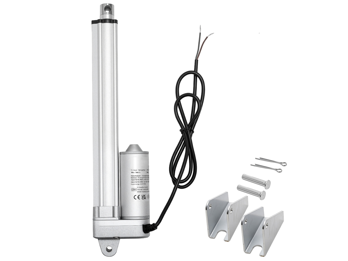 Atuador Linear Succebuy De 12 V 203,2 Mm 3000 N Ip65 Prata 5 Mm/s Impermeável