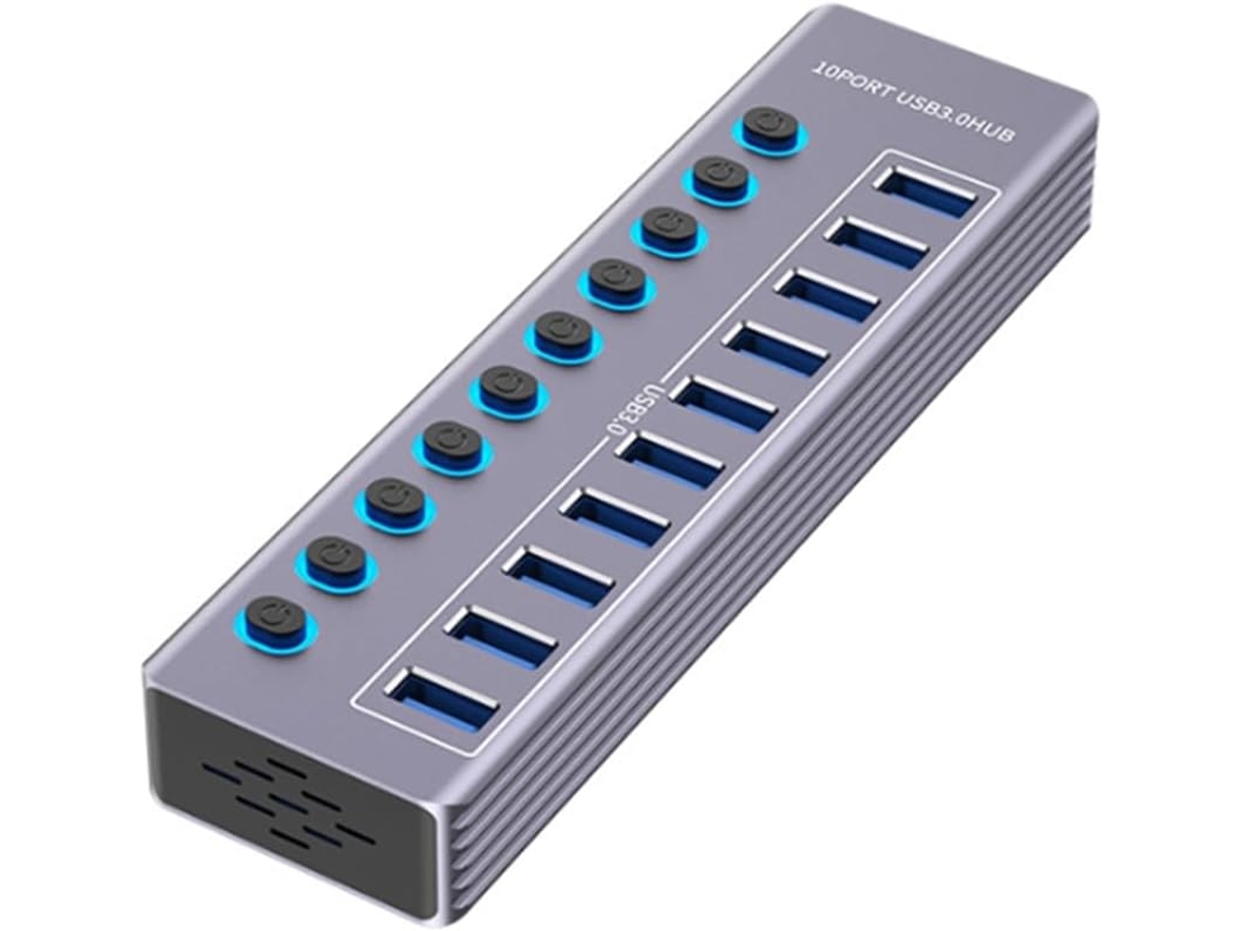 Hub Usb 3.0 5gbps Com Interruptor Liga/desliga Individual, Indicador