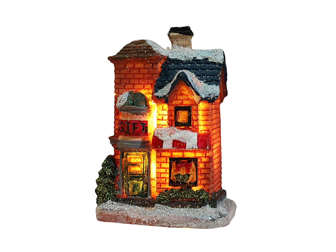 Casa de Luz de Resina Natal Led Decoração Natal Worten