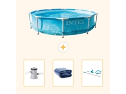Intex Piscina Com Estrutura Redonda - 305x76 Cm - 4-peças Scb78
