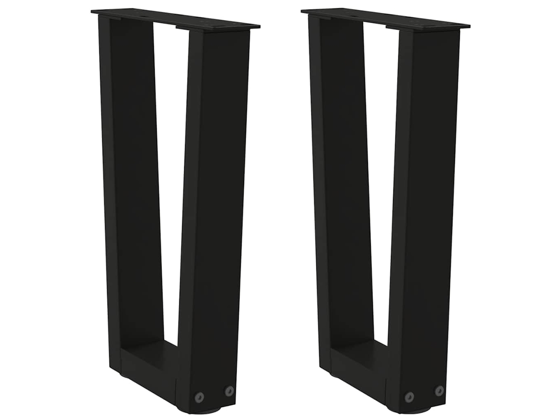 Vidaxl Pés Para Mesa De Centro Em V 2 Peças Preto 28x(42-43,3) Cm Aço