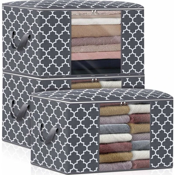 Sacos Organizadores Grandes De 100 Litros Para Guardar Cobertores, Roupas E Roupa De Cama, Edredons, Dobráveis, Com Alça Reforçada