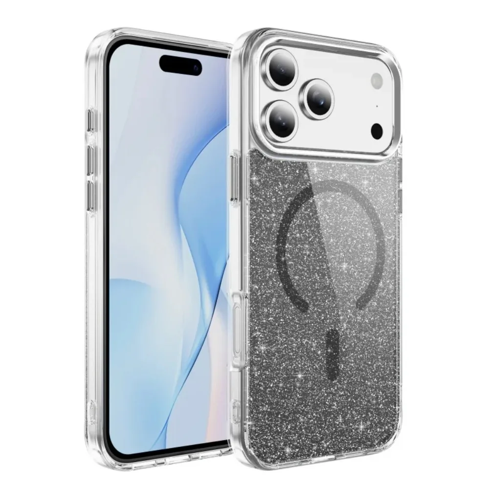 (preto, Iphone 16 Plus) Capa Protetora Magsafe Transparente E Brilhante, Resistente Ao Amarelamento, Com Carregamento Magnético.