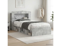 Vidaxl Estrutura De Cama Com Armazenamento Cinzento Cimento