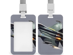 Porta Crachá Com Clip E Cordão, Caçador Jatos Soft Print, Mesas Ideais, Reuniões de Negócios,