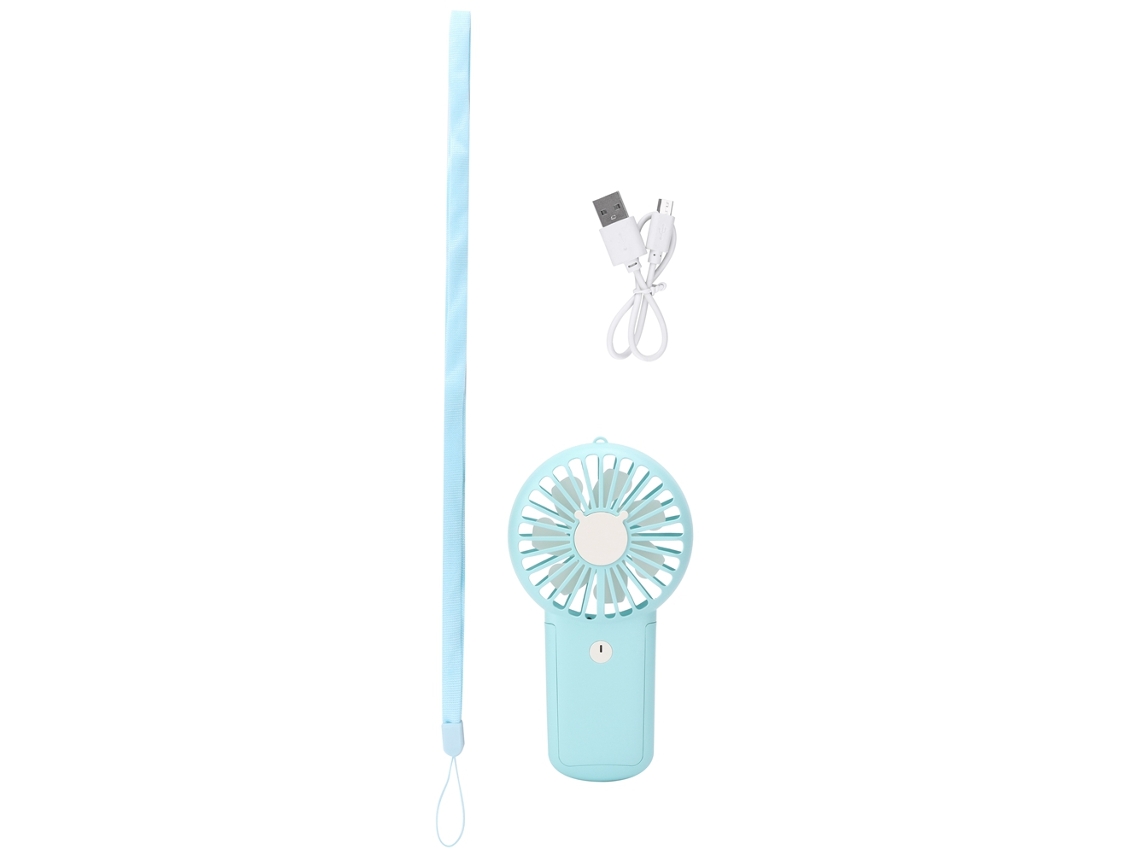 Ventilador Portátil Usb Recarregável Azul para Viagens