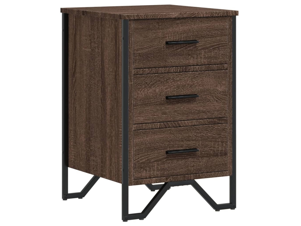 Bedside Cabinet, Bedside Cabinets Vidaxl Marrom Madeira Processada (n/a)