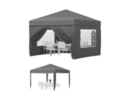 Gazebo Dobrável, Impermeável, Proteção Uv, Cinza, 3x3m-a