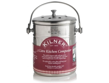 Compostor Em Inox Com 2 Filtros De Carbono 2l Acessórios Kilner