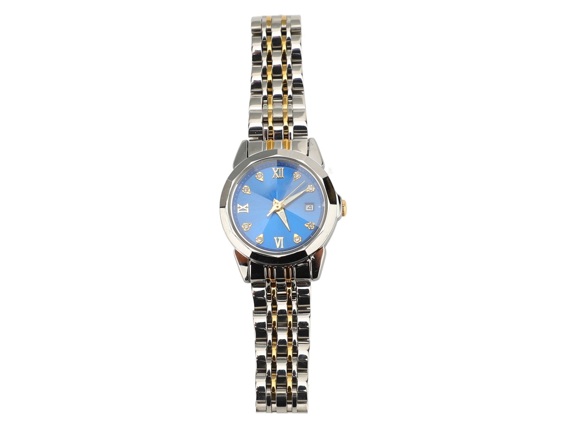 Relógio de Pulso Feminino de Quartzo com Calendário, Aço Inoxidável, Resistente À Água 30m