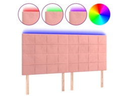 Led Headboard, Led Headboards Vidaxl Cor-de-rosa Veludo (180 X 5 X 118/128 Cm)