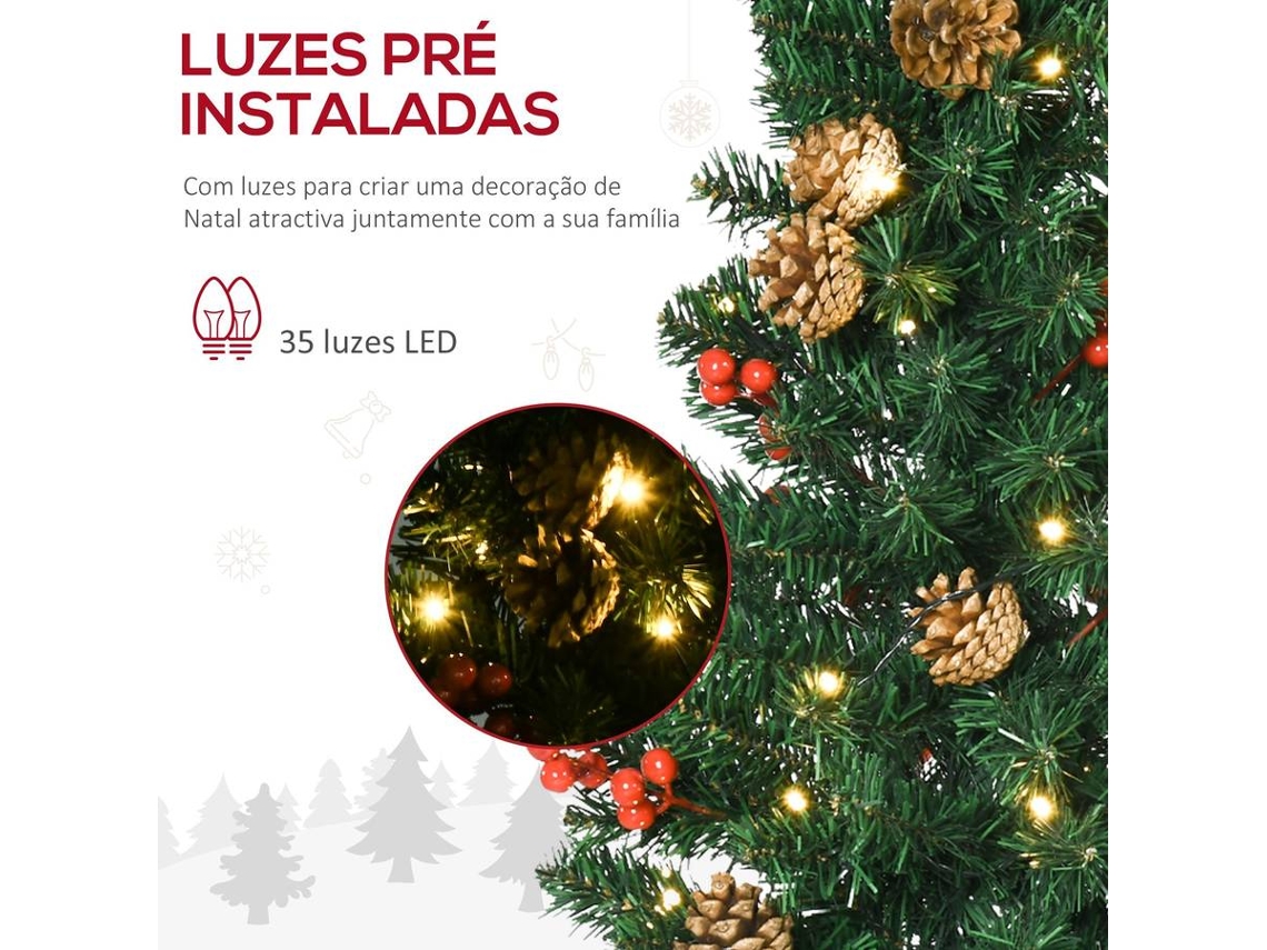 Árvore de Natal Pequena HOMCOM Verde Escuro PVC, Metal, Plástico  40x40x90cm_830-320