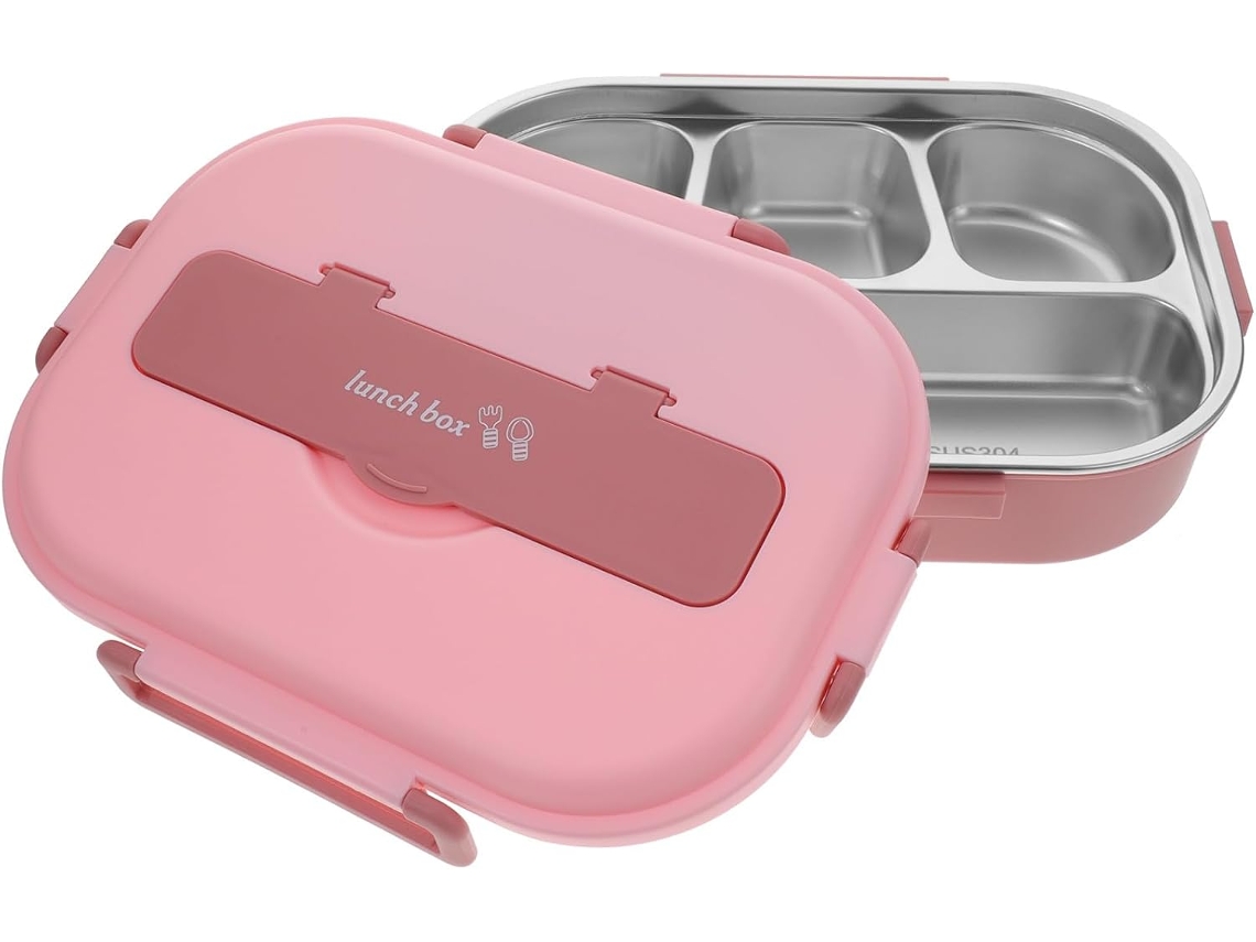 Marmita Bento Box Cabilock De 1500ml Em Aço Inoxidável Com Design Compacto E Hermético, Inclui Tigela Para Sopa E