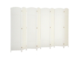 Divisor De Espaço 8 Painéis Dobrável Branco Para Sala Quarto E Escritório