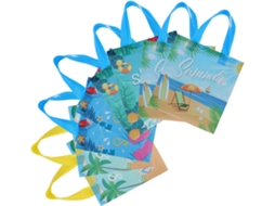 Conjunto De 8 Sacolas De Compras Dobráveis Havaianas Em Tecido Não Tecido, Medindo 23x22x11 Cm, Com Alças.