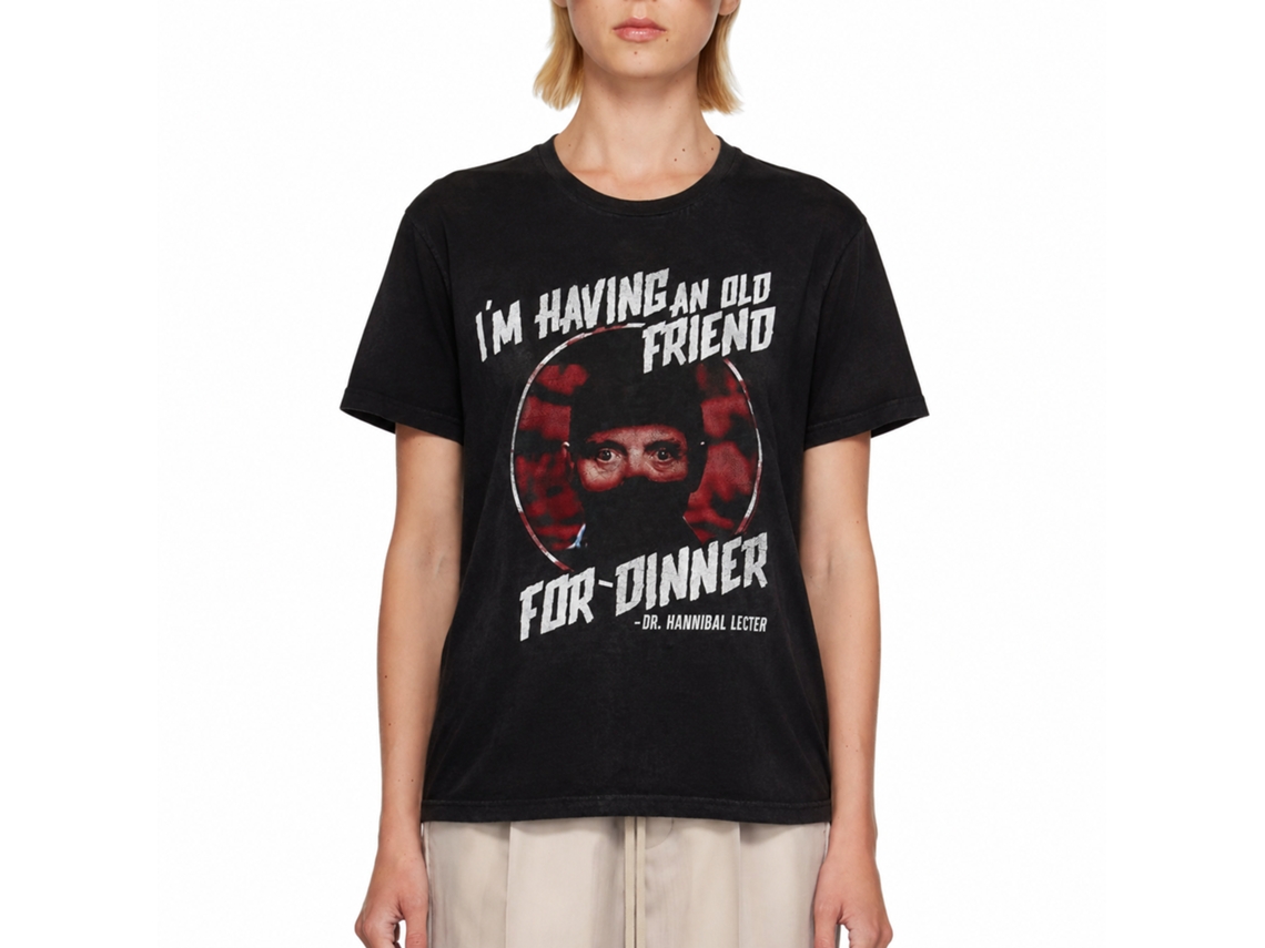 Rockinstone Silence Of The Lambs Movie Friend For Dinner Black Adult T-shirt Size:xxxl