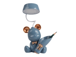 2026 luz de Mesa com Caneta Multifuncional Carregamento Usb Aparência Cartunesca Cor Azul
