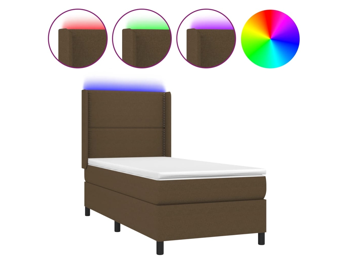 Box Spring Bed, Box Spring Beds Vidaxl Marrom Tecido (90 X 190 Cm)