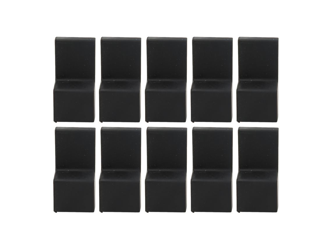 10 Peças Protetor De Cantos H Silicone 2.5x2.5x4.7cm Seguro Flexível Para Bebê Preto