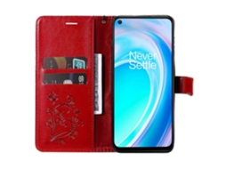 Capa De Celular De Couro De Cor Sólida Com Suporte E Alça Para Oneplus Nord Ce 2 Lite 5g