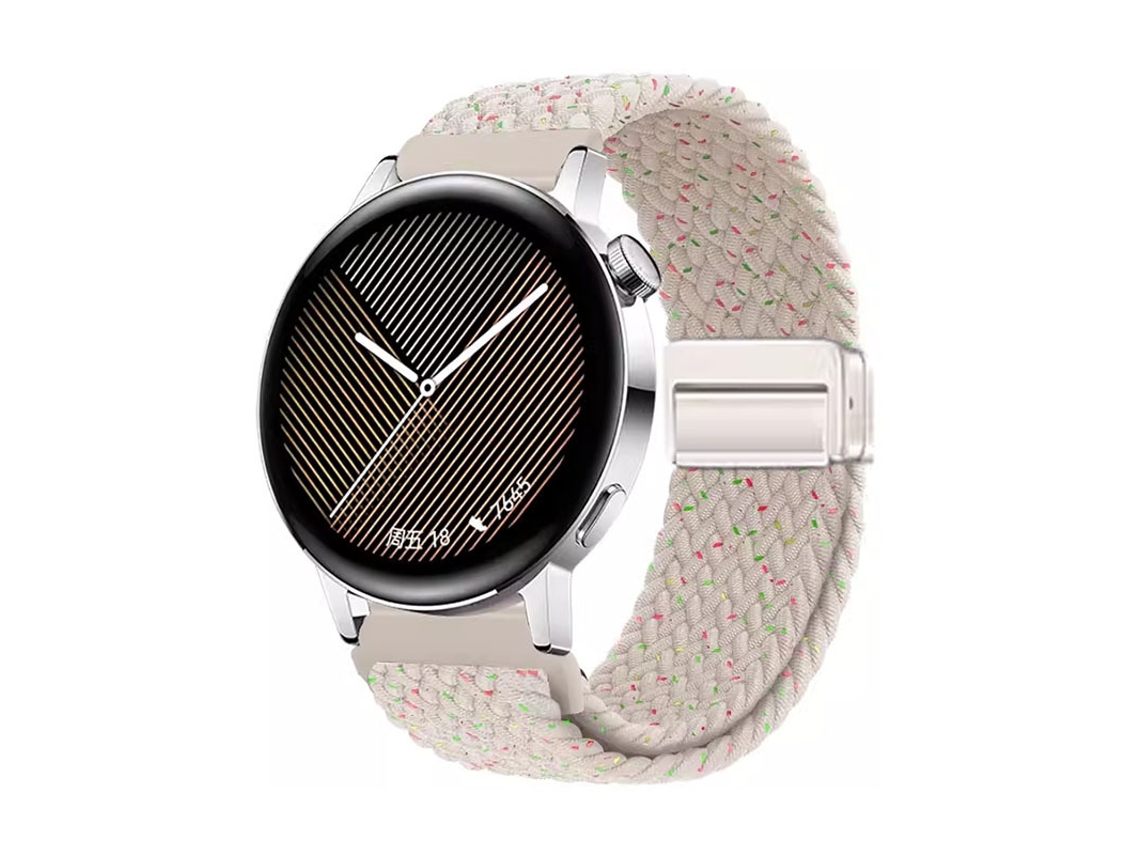 Pulseira de nylon com fecho magnético para Huawei Watch 5, Samsung Galaxy Watch 7, Xiaomi S4, Garmin Print
