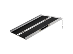 Rampa de Acesso Dobrável para Cadeira de Rodas (antiderrapante, Carga Máx 270kg, Alumínio Preto, 91x72x5cm)