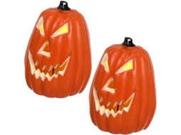 Conjunto de 2 Abóboras Iluminadas de Halloween com Luminárias Led Decorativas para Centro de Mesa em Ambientes Internos SFUSHOS